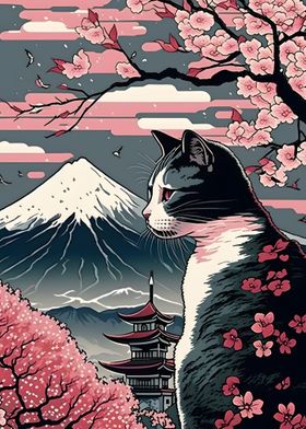 Japanese Cat Mount Fuji