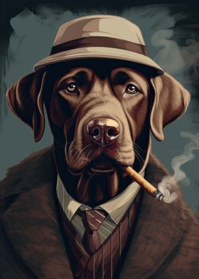 Brown Labrador Gangster