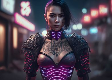 Cyberpunk assassin girl