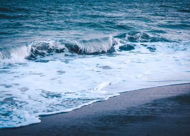 Waves crashing on shore