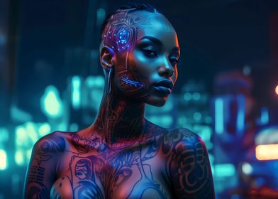 Cyberpunk tattooed girl