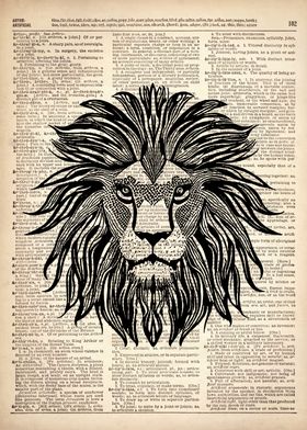 Lion line drawing 