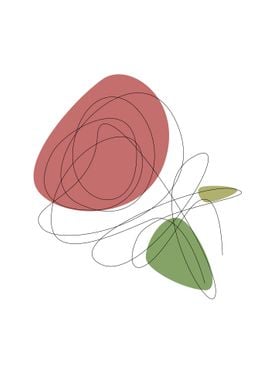 Rose flower line art