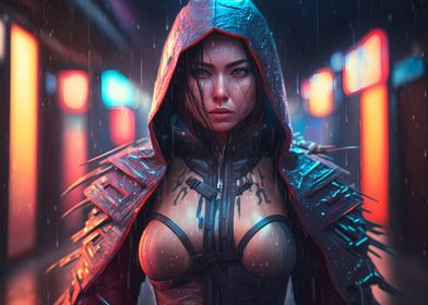 Cyberpunk assassin girl