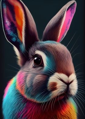 Colorful Rabbit Animals