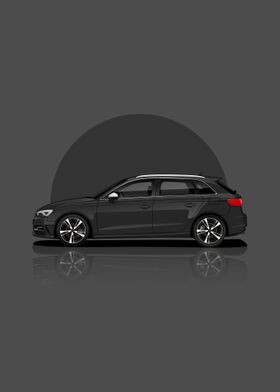 Art Car Black Audi RS3