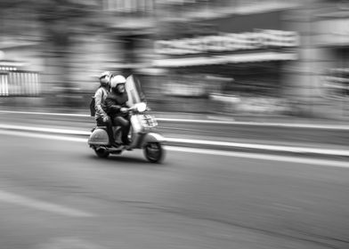 Italian vespa motion blur