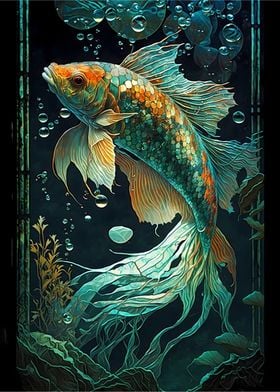 Psychedelic Fantail Goldfish Magnet, Aquarium Fish Gifts & Home Kitchen  Decor 