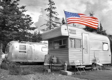 Trailer Campers US Flag