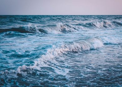 High tide at sunset