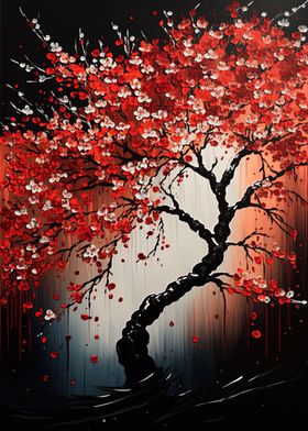 Red Cherry Tree flowers