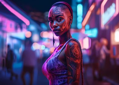 Cyberpunk tattooed girl