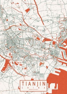 Tianjin City Map Bohemian