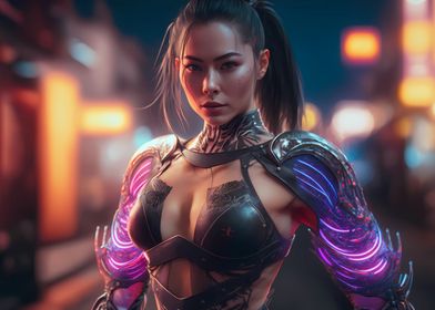 Cyberpunk assassin girl