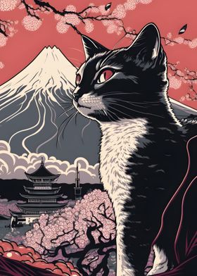 Japanese Cat Mountain Fuji