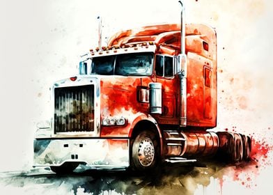 Watercolor truck 