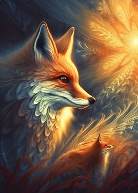 Abstract Fox and Cub