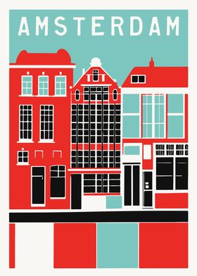 Amsterdam Travel Poster