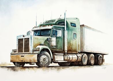 Watercolor truck 