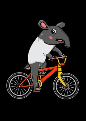 Tapir Riding Bicycle Gift 