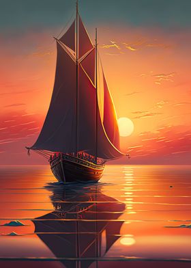 sailboat in a sunset