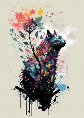 Abstract Cat Blossom