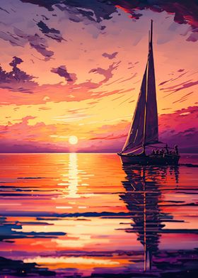sailboat in a sunset