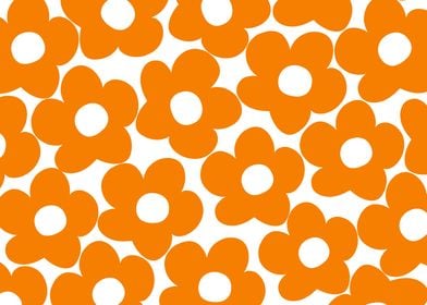 Orange Retro Daisies 1