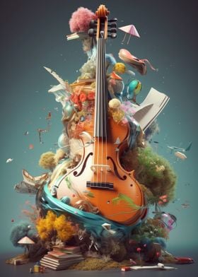 Music violin 3d art 2