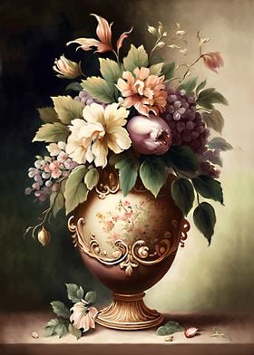 vase of flowers painting