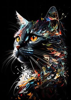 Abstract Cat Portrait