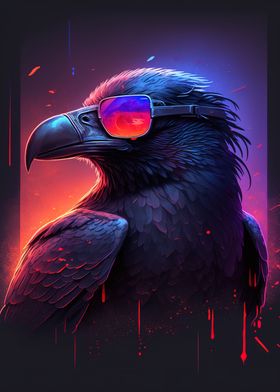 Retrowave crow