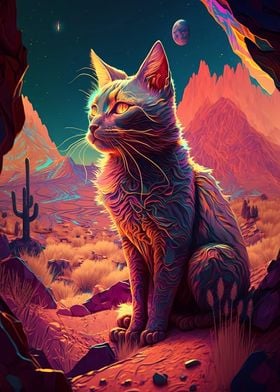 Psychedelic Desert Cat