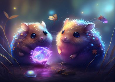 Colorful hamsters