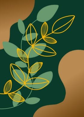 Yellow Leaves Line Art 