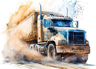 Watercolor truck 