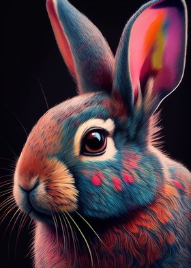 Colorful Rabbit Animals