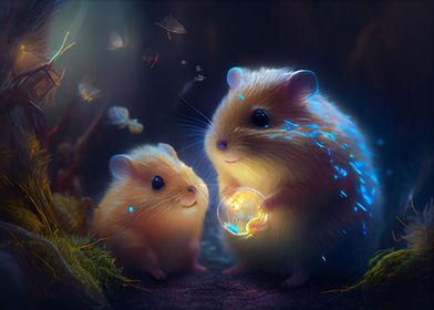 Colorful hamsters