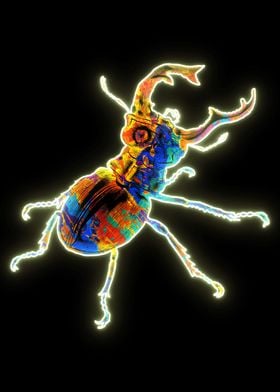 Neon water color Bugs