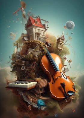 Violin music graphic art 2