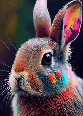 Colorful Rabbit Animals