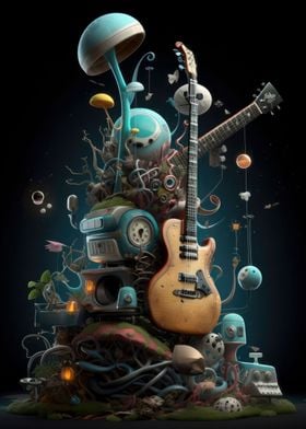 Music violin 3d art