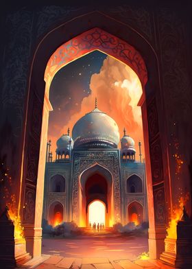 Taj mahal painting art