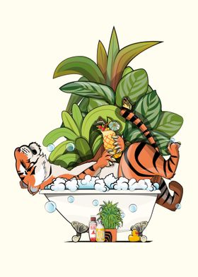 Tiger  in Bathtub