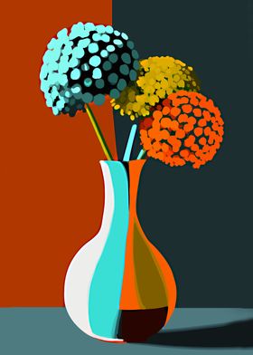 vase of flowers pop art