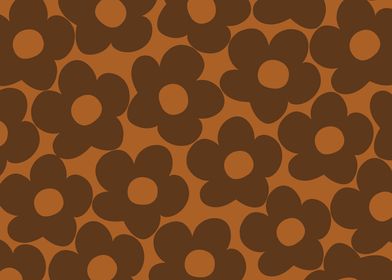 Brown Retro Daisies 1