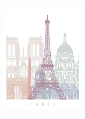 Paris skyline pastel