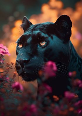 Flowered Black Panther