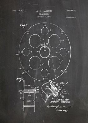 Film reel patent 1927