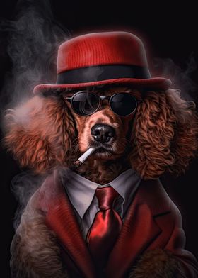 Red Poodle Gangster Suit